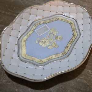 Noritake Priscilla Decorative Porcelain Trinket Dish - Blue & Gold